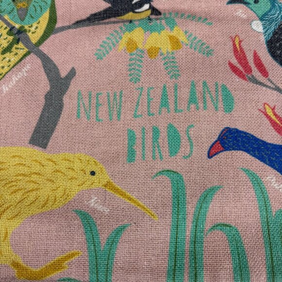 New Zealand Birds Pink Decorative Linen Pillow Case - Picture 2 of 5